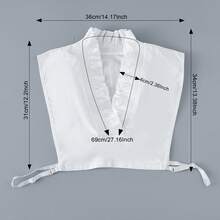 1pc Women's Elegant Pure White Polyester Fashion Fake Collar, V-Neck Lace Collar Ruffle Collar, Suitable For Autumn/Winter Daily Wear - Multicolor - View 8