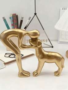 1pc Girl And Dog Friendship Resin Art, Statue Of A Girl With Her Dog, Remember Their Bond, Beautiful Home Decor Gift For Those Who Share Friendship, Room Decoration, Reminder Of A Girl Carrying Her Loyal Pet As Companion, Indoor & Outdoor Ornament,Christmas Decorations