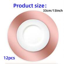 12/24pcs, 33cm Rose Gold Disposable Placemats, Suitable For Christmas, Restaurants, Birthdays, Parties, Banquets, Cafes, Graduation Parties