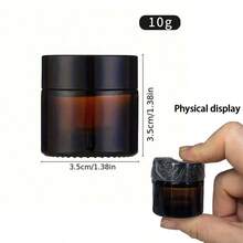 1/5/10pcs Amber Glass Cosmetic Jars With Lids, Refillable Travel Containers For Creams & Lotions, Portable Airtight Jars For Eye Cream/Face Cream Storage, DIY Samples - Black - View 15