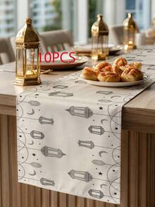 1pc Ramadan Fanoos Pattern Table Runner, Ramadan Home Decor Table Runner, Islamic Home Decor, 1pc Table Runner, 4pcs Placemats, 1pc Cushion Cover, 3 Products Available, Home Decor Indoor/Outdoor Party Supplies, Room Decoration. Suitable For Ramadan Home Kitchen Decor And Ramadan Event Party Decoration - Multicolor - View 17