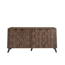 Modern Sideboard With 4 Cups In Dunkler Holzmaserung, 160.5 X 35.5 X 78 Cm – Praktisches Design Für Wohnzimmer, Schlafzimmer Und Esszimmer - Coffee Brown - View 11