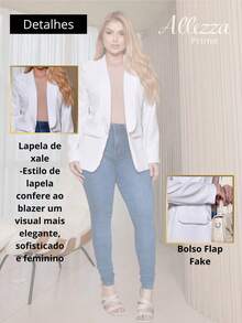 Max Blazer Tailored Luxury Casual Basic Social Sport Elegant Slim Fit Fitted New Release Simple Fabric Faux Pockets Blazer Evening Holiday Wedding Office Daily Birthday Party Formal And Evening Travel Stage And Concert Airport Wear All - 白色 - 查看 8