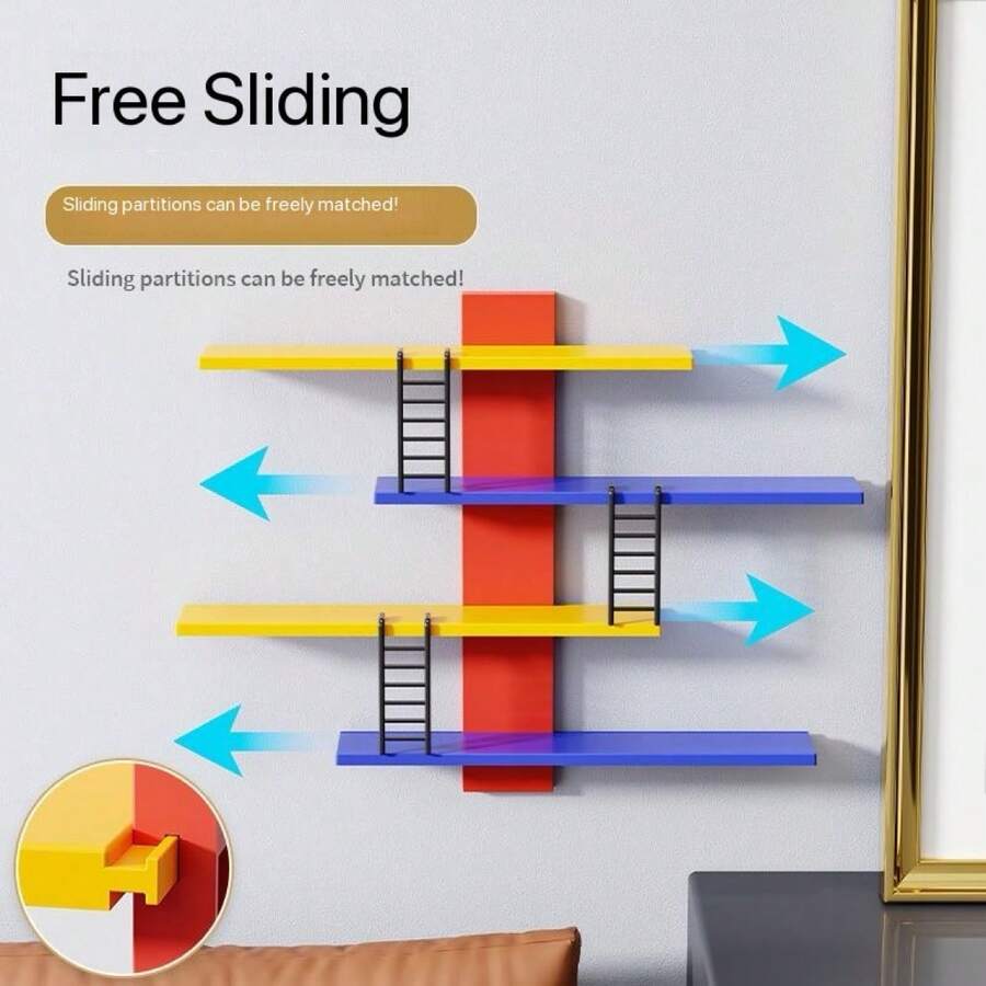 Stackable Premium Display Shelves, No Drilling Required, Doll/Figure Storage & Display Rack, Multifunctional Vanity Organizer Vertical Tray Rack, Home Decor Display Shelf - Multicolor - View 1