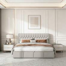 Bed Frames - Gray + Linen + 160cm*200cm - View 1