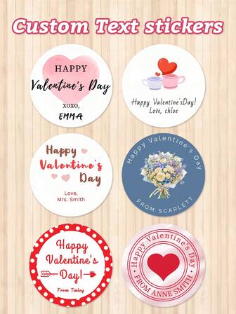 12/24/40pcs Customized Heart-Shaped Stickers For Valentine's Day, Can Customize Text And Names, Sealing Stickers, Decorative Stickers, Suitable For Gifts, Packaging, And DIY Decoration For Boyfriends, Girlfriends, Couples, And Valentine's Day Parties