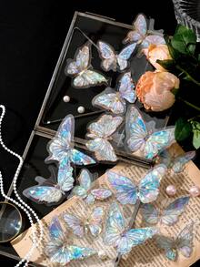 20pcs/Pack 3D Holographic Butterfly Stickers For Scrapbooking, DIY Decoration - Multicolor - View 10