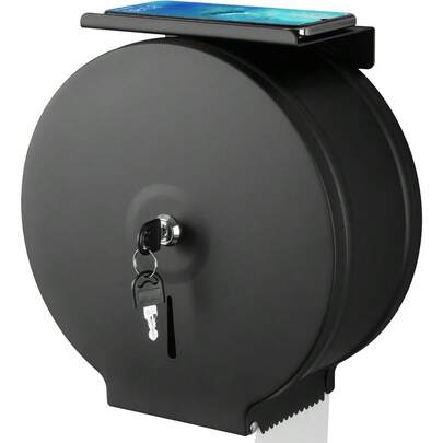 Commercial Jumbo Toilet Paper Dispenser With Shelf, Wall Mount Stainless Steel Roll Holder, Silver TouchlessToilet Tissue Dispensers