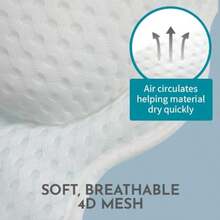 WONDERfoam - Almohada de baño ergonómica acolchada gruesa para tina apoyo para el cuello y la espalda ventosas fuertes lavable a máquina malla transpirable de secado rápido accesorios de spa de - Blanco - Ver 5