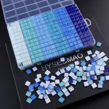 600PCS/Box Glass Mosaic Tiles - Premium Square Craft Decorative Pieces For Creative Art, Painting, Handmade Jewelry, And DIY Projects - Multicolor - View 17