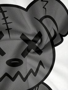 Men's Business Bear Print Short Sleeve T-Shirt And Pants Set - Multicolor - View 3