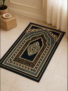 一款优雅便携的43*30英寸可折叠家用跪垫，饰以精致的蓝金花卉图案，非常适合宗教活动、室内/室外使用、书房和大厅，是书房必备之选 | 精美花卉图案 | 可折叠设计，是开斋节的理想之选