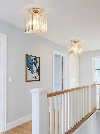 Modern lyxig kristall E27 taklampa för sovrum, korridor, entré, matsal, kök, trappa, badrum, balkong