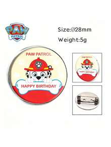 Paw Patrol 28毫米汪汪队徽章，适用于节日、派对、游戏、娱乐活动，汪汪队卡通动漫周边徽章胸针，创意复古宝石徽章 - 彩色 - 查看 4