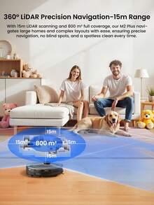 LEFANT M2 Puls Robot Vacuum & Mop | 6000Pa Suction, LiDAR Mapping, 45-Day Auto Dust Disposal, App Control - màu đen - Xem 11