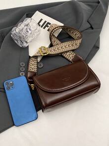 New Underarm Small Square Bag With Wide Strap, Fashionable Versatile Commuter Crossbody Bag - Coffee - View 8