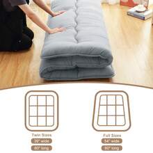 Yiwa 5-Layer Futon Mattress Full Japanese Floor Mattress Foldable Tatami For Sleeping Camping, Grey, 4inch - Kích thước đôi màu xám nhạt - Xem 8