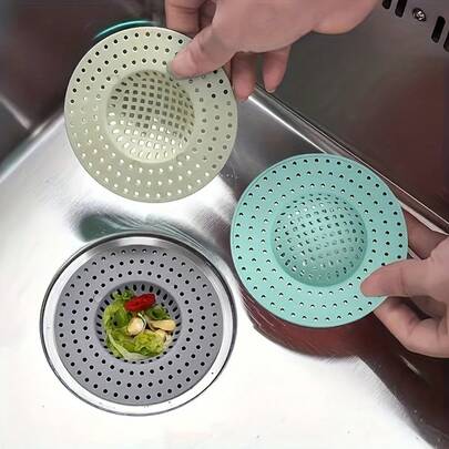 1/3/4/6件套厨房水槽过滤器套装 - 多色塑料洗碗排水过滤器，防止食物残渣堵塞滤网，适用于浴室和卫生间排水保护，适用于多种场景的水槽排水滤网，是浴室和厨房收集毛发和食物的理想选择。通用网状排水过滤器，适用于厨房水槽和浴室排水管，塑料排水盖，防止水槽堵塞。