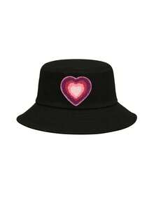 1 Stück Kinder Rosa/Schwarz Farbverlauf Herz Muster Fischerhut, süß & modisch, leichter Sonnenschutz, geeignet für Frühling/Sommer, praktisches Geschenk für Geburtstag, Feiertage, Jungen & Mädchen - Verschiedenfarbig - Übersicht 23