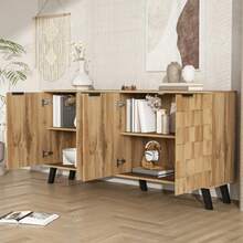 Modern Sideboard With 4 Doors, 160.5 X 35.5 X 78 Cm – Practical Design For Living Room, Bedroom And Dining Room - Unta - View 4