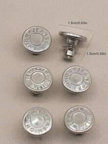 5 /10 Nail-Free Detachable Jeans Button Replacement Set For Valentine's Day, Wedding, Birthday, Buttons, Sewing, Sewing Supplies, Sewing Accessories, Craft Supplies, DIY, Adult Handicrafts, Metal Waist-Cinching Nail-Free Buttons, Adjustable Waistline To Change Size, I-Shaped Buttons - Multicolor - View 2