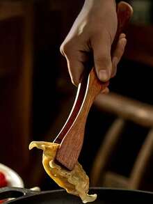 1个木制牛排夹，耐高温厨房食品水果面包煎炸烧烤夹，意面夹 - 彩色 - 查看 2