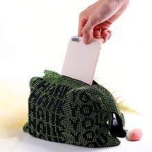 Cellphone Shape Rhinestone Clutch Purse Cute Crystal Handbag Novelty Diamond Evening Bag For Party Prom Cocktail - 銀AB - 查看 2
