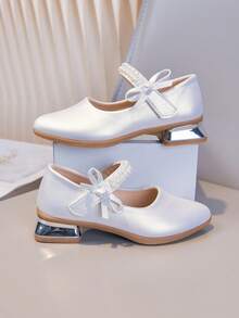 Girls' Princess Style Fashion High Heels, Pearl Decor, Suitable For Dresses, Performances, And Birthday Party - White - View 2