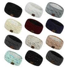 1 Peça Faixa de Cabeça de Malha de Veludo de Inverno - Quente, Elástica e Elegante Gorro Feminino, Adequado para Esportes e Uso Casual - Multicolorido - Visão 2