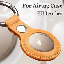 4pcs AirTag Holder, AirTag Keychain, PU Leather AirTag Protective Case, AirTag Mate For Luggage With Ring Metal Snap Keychain, Suitable For Luggage, Keys, Pets, Kids Bags - Black Blue Red Brown - View 4