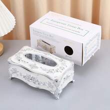 1pc High-End Hotel & Restaurant European Tissue Box, Multi-Scenario Desktop Tissue Extraction Box, Bathroom Kitchen & Living Room,European Style Tissue Box, High-End Hotel Restaurant Napkin Extraction Box, Living Room Desktop Paper Extraction Storage Box - Multicolor - View 10