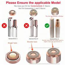 Finishing Touch Flawless & Conduroma 3rd Generation Replacement Heads - Painless Facial Hair Remover Replacement Heads, Equipped With Dual Halo Blades, 4 Pcs/Set - Rose Gold - View 4