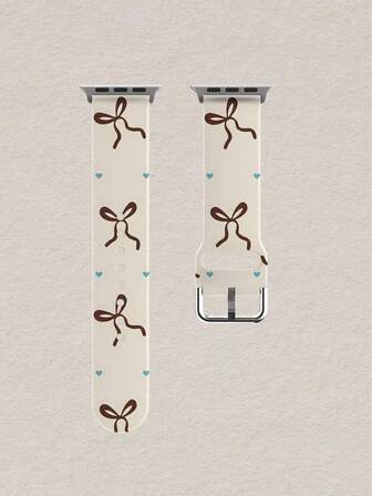 1 st. blått hjärta och brunt rosett mjukt elastiskt, andningsbart och bekvämt ersättningsklockarmband kompatibelt med Samsung, Garmin, Honor smartklockor, 38 mm 40 mm 41 mm 42 mm 46 mm 45 mm 44 mm 49 mm, modernt avslappnat flerfärgat silikonklockarmband kompatibelt med Ultra SE/11/10/9/8/7/6/5/4/3/2/1