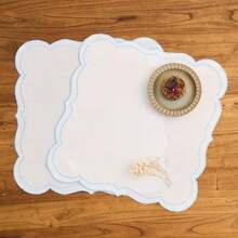 1/2/4pcs Minimalist Linen Coasters, Suitable For Cafe, Party, Restaurant, Embroidered Placemats - Multicolor - View 1