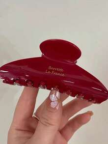 1 chiếc kẹp tóc càng cua màu trơn thời trang, phụ kiện tóc kiểu Âu và Mỹ, kẹp tóc càng cua thanh lịch. - Màu Đỏ Sâu - Xem 11