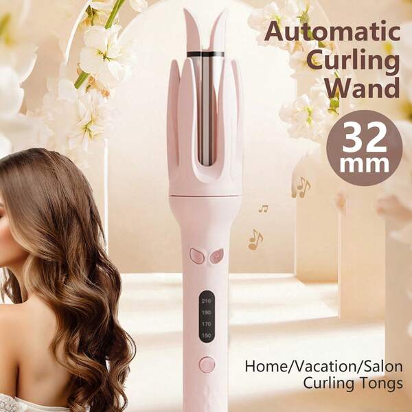 XBJ Beginner-Friendly Automatic Curling Iron ,32mm Automatic Curling Iron- Professional Hair Curler With Digital Display For Creating Cloud Curls, Ghost Waves/Ghost Curls & Wool Curls, Multifunctional Hair Crimper Iron (Plancha Para Cabello) With 360° Swivel Cord, Easy & Quick Curling Tool For Beginners - Perfect For Hair Styling, Daily Makeup Looks, Effortless Beach Waves, Y2K Aesthetic, Silky Smooth Curls, Salon-Quality Hairstyles, Travel Trips, Camping Trips, Campus Daily Style, Fun Cosplay Looks, Thoughtful Gift Choices, Daily Fashion Outfits & Glamorous Party Looks, Festive Festival Outfits,Christmas Gift Easter Gift