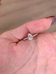 1 Peça Anel Ajustável em Formato de Lágrima com Planeta, Design Personalizado Leve e Luxuoso, Versátil