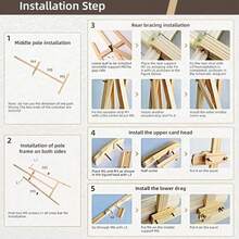 Soporte De Caballete Para Pintura Y Exhibición, Caballete De Madera Profesional Pinturas Ajustable 1.5m, Caballete De Arte Para Dibujo, Caballete Plegable Para Niños, Ideal Para Regalar Y Exponer - Albaricoque - Ver 9
