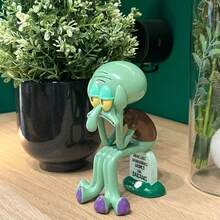 SPONGEBOB 1个海绵宝宝毛绒玩偶，忧郁工人摆件，手机支架，可爱桌面装饰品