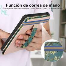 Funda Plegable para Nuevo (Versión 11.ª Generación 2022/2025), con Encendido/Apagado Automático, Funda Ligera con Correa de Mano,Flor de Albaricoque 4ZVP - Rosa - Ver 10