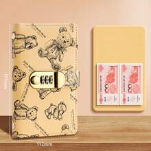 100-Page A6 Lockable Binder With Bear Pattern – Waterproof & Magnetic, Budget Tracker, Cash Notebook, Financial Planner – Perfect For Back-To-School Students Or Savings Goals. - Multicolor - View 16