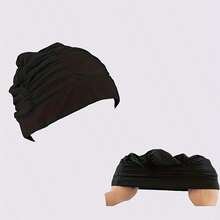 1pc Waterproof Black Fitness Swimming Cap,Cloth Swimming Caps,Pressure-Free Gentle Cloth Swim Cap, High Stretch Fabric Without Tightening Head, Premium Swimming Cap - Multicolor - View 8