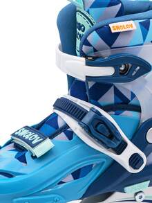 1 Pair Fashionable Men's Outdoor Inline Roller Skates. Lightweight, Agile, Adjustable, With Detachable Shoe Cover, Arch Support Memory Function, Good Braking Performance, Shiny PU Wheels And Reinforced PP Aluminum Alloy Shoe Frame, Effectively Preventing Ankle Sprains. Suitable For Beginners. - Blue - View 6