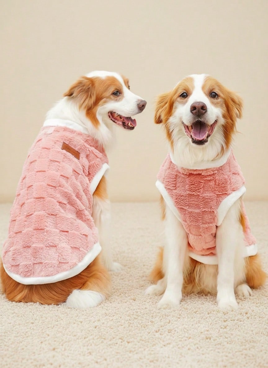 PETSIN 1 件宠物羊毛背心 - 可机洗，厚实温暖，柔软舒适，秋冬季狗狗衣服，适合小型/中型/大型宠物，狗猫用品，XS-8XL