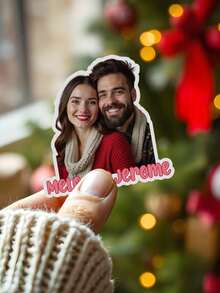 1pc Customized Photo Sticker, Personalized Christmas Themed Picture Sticker, Custom Portrait Sticker, Custom Water Bottle Sticker, Personalized Photo Sticker, Laptop Sticker, Commemorative Sticker, Water Bottle Sticker, Window Decal, Best Christmas Gift, Anniversary Gift, Valentine's Day Gift, Birthday Gift, Wedding Gift, Mother's Day Gift, Gift For Best Friend, Gift For Mom, Gift For Her/Girlfriend - Style 8 - View 2