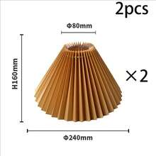 2 Pieces Of Modern And Fashionable Pleated Fabric Lampshades, Paired With A Metal Frame For Modern Home Decoration, Elegant Curved Design - Multicolor - View 11