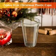 100 Count 14 OZ Gold Glitter Heavy Duty Large Plastic Cups, Disposable Plastic Glasses Tumblers, Elegant Wedding Birthday Christmas Party Cups - Gold - View 7
