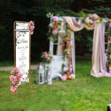 Wedding Easel Stand Metal Large Sign Stand Wedding Welcome Stand Floor Sign Holder Poster Seating Chart Frame Floral Ceremony Decorations Wedding Display Stand, 4.9 Feet Signage Decorating - 預設 - 查看 4