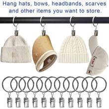 1/3/5 Pcs Curtain Rings With Clips, Curtain Clips With Rings, Curtain Rings With An Inner Diameter Of 1.26, Suitable For Curtain Rods, Curtain Hooks, Ring Clips, Stainless Steel Clips, Hooks, Curtain Accessories, Snap Rings, Open Rings, Curtain Rings, Curtain Clips - Multicolor - View 6