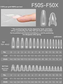 180 piezas Nuevos moldes de extensión de uñas tipo sándwich Formas de uñas duales fáciles de dar forma Ovalado Surtido de 15 tamaños Herramienta para prolongar Manicura